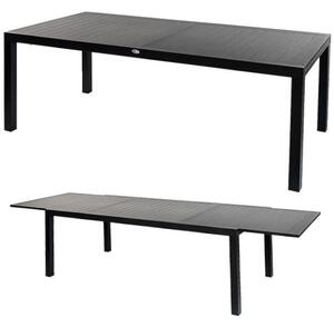 Masă de grădină pliabilă din aluminiu și polywood - negru