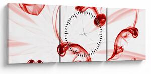 Tablou cu inima din fum (cu ceas) (90x30 cm)