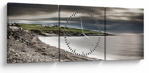 Tablou cu lac în amurg (cu ceas) (90x30 cm)