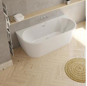 Cadă freestanding ovală Jungborn ONE Back to Wall 80x170x58 cm acril alb