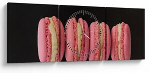 Tablou cu macarons (cu ceas) (90x30 cm)