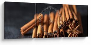 Tablou cu scorțișoară (cu ceas) (90x30 cm)