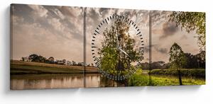 Tablou naturii cu raze de soae (cu ceas) (90x30 cm)