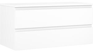 Mexen Orio, mobilier de baie 100 cm cu blat, 2 sertare, alb mat, 91A10-10047-2-BFFC01