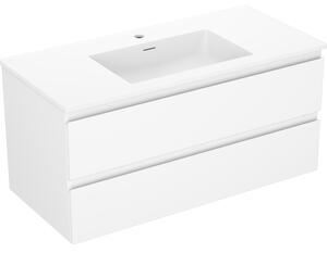 Mexen Orio, mobilier de baie 100 cm cu lavoar Otis, 2 sertare, alb mat, 91A10-10047-2-BFF01-W18M01