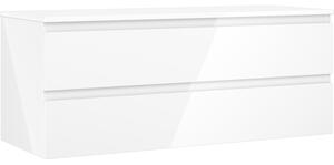 Mexen Orio, mobilier de baie 120 cm cu blat, 2 sertare, alb lucios, 91A10-12047-2-BFFC00