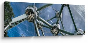 Tablou- atomium la Bruxelles (cu ceas) (90x30 cm)