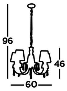 Lustră pe lanț Searchlight 6885-5CC PORTICO 5xG9/33W/230V crom