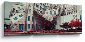 Tablou - construcție arhitectonică (cu ceas) (90x30 cm)