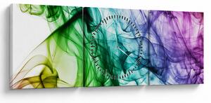 Tablou - fum colorat (cu ceas) (90x30 cm)