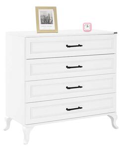 Comoda Adore Country, 4 sertare, Alb, 90x89x45 cm