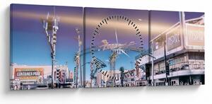 Tablou cu strada în Las Vegas (cu ceas) (90x30 cm)