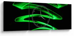 Tablou - valuri neon (cu ceas) (90x30 cm)