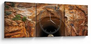 Tablou - tunel în stâncă (cu ceas) (90x30 cm)