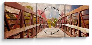 Tablou - pod din lemn (cu ceas) (90x30 cm)