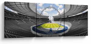 Tablou - stadionul de fodbal (cu ceas) (90x30 cm)