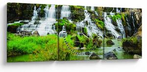 Tablou - cascade cu plante (cu ceas) (90x30 cm)