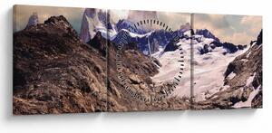Tablou cu lac montan (cu ceas) (90x30 cm)