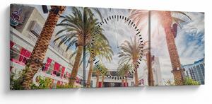 Tablou - palmier cu bazin (cu ceas) (90x30 cm)