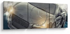 Tablou cu Audi - gri (cu ceas) (90x30 cm)