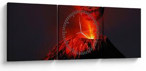 Tablou cu vulcan (cu ceas) (90x30 cm)