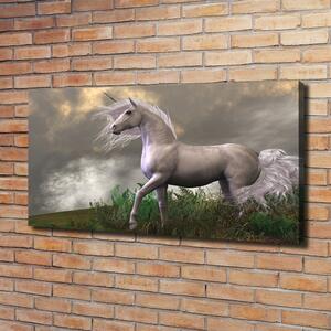 Pictură pe pânză unicorn gri