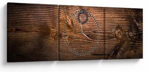 Tablou textura lemnului (cu ceas) (90x30 cm)