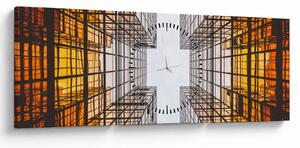 Tablou cu zgârie norii (cu ceas) (90x30 cm)