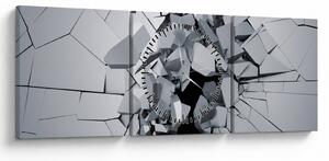 Tablou abstracție 3D (cu ceas) (90x30 cm)