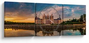 Tablou cu castel (cu ceas) (90x30 cm)