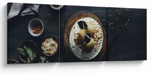 Tablou cu desert pe masă (cu ceas) (90x30 cm)