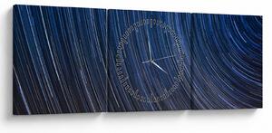 Tablou cu stele noaptea și cerul (cu ceas) (90x30 cm)