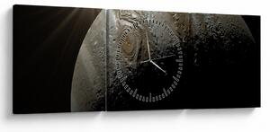 Tablou cu planetă în cosmos (cu ceas) (90x30 cm)