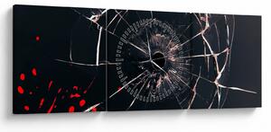Tablou abstract - sticla spartă (cu ceas) (90x30 cm)