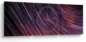 Tablou cu stele șterse pe cer (cu ceas) (90x30 cm)