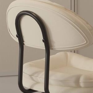Set 2 scaune, Quasar & Co.®, rotire 360 grade, reglabil pe inaltime, suport picioare, metal/piele ecologica/burete, crem