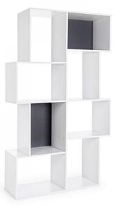 Biblioteca Arctic, Lemn, Alb Negru, 104.7x35x182 cm