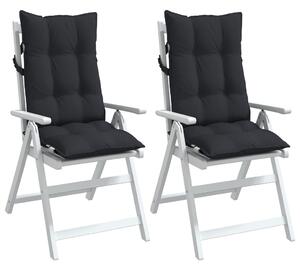 Perne de scaun cu spătar înalt, 2 buc, negru, țesătură Oxford
