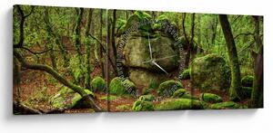 Tablou cu pădurea fermecată (cu ceas) (90x30 cm)