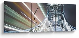 Tablou cu Tower Bridge (cu ceas) (90x30 cm)