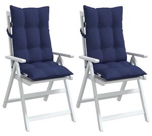 Perne scaune cu spătar înalt, 2 buc., bleumarin, textil oxford