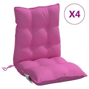 Perne de scaun cu spătar mic, 4 buc, roz, țesătură Oxford