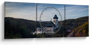 Tablou cu Karlstejn (cu ceas) (90x30 cm)