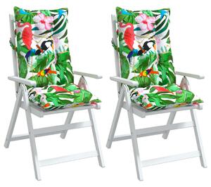 Perne de scaun spătar înalt, 2 buc., multicolor, textil oxford