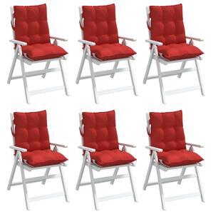 Perne scaun cu spătar mic, 6 buc., roșu, textil oxford