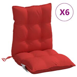 Perne scaun cu spătar mic, 6 buc., roșu, textil oxford
