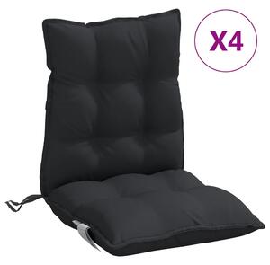 Perne de scaun spătar mic, 4 buc., negru, textil oxford