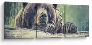 Tablou cu urs (cu ceas) (90x30 cm)