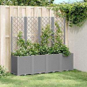 Jardinieră de grădină cu spalier gri deschis 160x40x140 cm PP