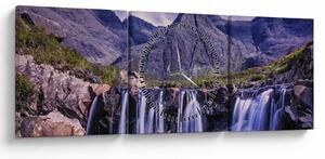 Tablou cu cascade (cu ceas) (90x30 cm)